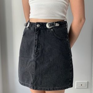 top shop grey denim skirt
